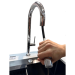 Imagen de Grifería de cocina Monocomando de mesada extensible Zenda cromado Brillante