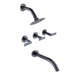 Imagen de Griferia de ducha bimando con transferencia negro mate NOAR