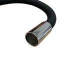 Imagen de Grifería de Cocina Monocomando de mesada pico Flexible Negro Murdock Cromado Brillante