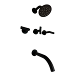 Imagen de Griferia de ducha bimando con transferencia negro mate NOAR