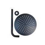 Imagen de Roseta y brazo de ducha negro mate 20cm acero 201