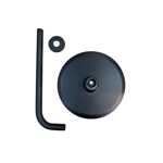 Imagen de Roseta y brazo de ducha negro mate 20cm acero 201