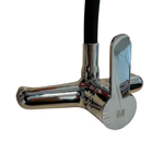 Imagen de Grifería de Cocina Monocomando de pared pico Flexible Negro Murdock Cromado Brillante