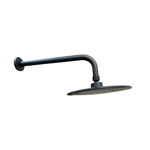 Imagen de Roseta y brazo de ducha negro mate 20cm acero 201