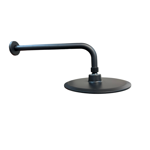 Imagen de Roseta y brazo de ducha negro mate 20cm acero 201