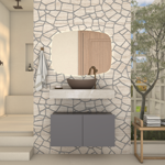 Imagen de Mueble de baño suspendido BLISS gris 80 cm sin bacha