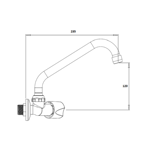 Imagen de Grifo de cocina de pared blanco largo LAGUNE