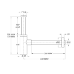 Imagen de Sifón botella lavatorio inoxmater 1.1/4 oro mate BONOMINI