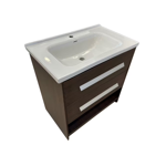 Imagen de Mueble de baño de pie Lucania Nogal 80 cm con Bacha de Loza