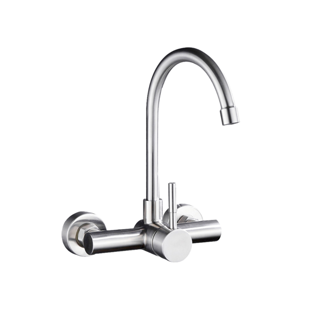 Imagen de Grifería de cocina Monocomando de pared Celtic Gris Satinada