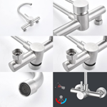 Imagen de Grifería de cocina Monocomando de pared Celtic Gris Satinada