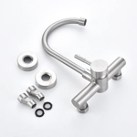 Imagen de Grifería de cocina Monocomando de pared Celtic Gris Satinada