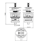 Imagen de Repuesto completo válvula de descarga Docol 1.1/2"