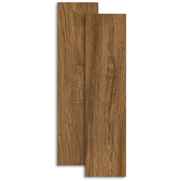 Imagen de Cerámica para piso y pared Pavía Marrón 15x60 cm Mate