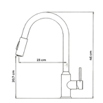 Imagen de Grifería de Cocina Monocomando de mesada Eon Curvo Extensible Negro Mate