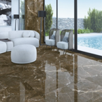 Imagen de Cerámica para piso y pared Marmo Brown Dark 58x120 cm pulido Brillante y rectificada