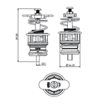 Imagen de Repuesto completo válvula de descarga Docol 1.1/4"
