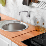 Imagen de Grifo de Cocina de pared cromo horizontal LAGUNE