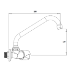 Imagen de Grifo Unitario de Cocina de pared pico largo Marujá blanca
