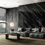 Imagen de Placa de pvc símil mármol Negro 122x244 Cm