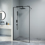 Imagen de Mampara de vidrio fija negra 100x195 cm