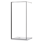 Imagen de Mampara de vidrio fija negra 100x195 cm