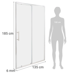 Imagen de Mampara de vidrio regulable 120-134 cm