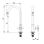 Imagen de Pico unitario de cocina de mesada FIENZA Viqua cromado