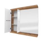 Imagen de Mueble de baño suspendido Creta Rustico Blanco 78 cm con bacha y espejo Botiquín