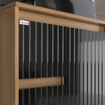 Imagen de Mueble de baño suspendido Clarice 78 cm Negro/Catedral con bacha