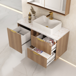 Imagen de Mueble de baño suspendido Caroline 100 cm Catedral con bacha