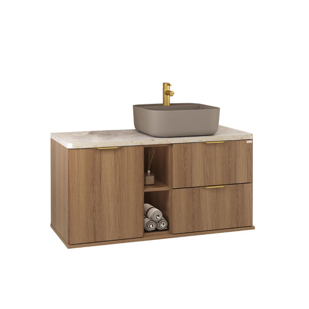 Imagen de Mueble de baño suspendido Caroline 100 cm Catedral con bacha