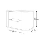 Imagen de Mueble de baño suspendido Eleonora 80 cm Blanco/Catedral sin bacha