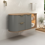 Imagen de Mueble de baño suspendido Tereza Cristina 100 cm Catedral/Avellana sin bacha