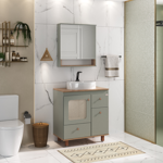 Imagen de Mueble de baño de Pie Julia Verde con Catedral 78cm sin bacha