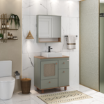 Imagen de Botiquín Mariana 70 cm Verde con Catedral