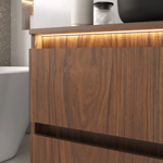 Imagen de Mueble de baño suspendido Adelaida 90 cm Cacau con bacha