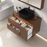 Imagen de Mueble de baño suspendido Adelaida 90 cm Cacau con bacha