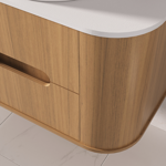 Imagen de Mueble de baño suspendido Eleonora 80 cm Blanco/Catedral con bacha