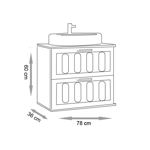 Imagen de Mueble de baño suspendido Milena 78 cm Avellana/Catedral con bacha