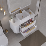 Imagen de Mueble de baño Suspendido Alice Blanco 100 cm con Bacha de Loza