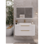 Imagen de Mueble de baño Suspendido Alice Blanco 100 cm con Bacha de Loza