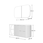 Imagen de Mueble de baño suspendido Tereza Cristina 100 cm Catedral/Avellana con bacha y botiquin