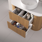 Imagen de Mueble de baño suspendido Eleonora 80 cm Blanco/Catedral con bacha y botiquin