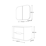 Imagen de Mueble de baño suspendido Eleonora 80 cm Blanco/Catedral con bacha y botiquin