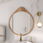 Imagen de Mueble de baño suspendido Milena 78 cm Avellana/Catedral con bacha y espejo