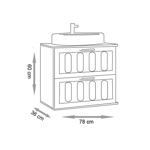Imagen de Mueble de baño suspendido Milena 78 cm Avellana/Catedral con bacha y espejo