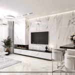 Imagen de Placa de pvc símil mármol Blanco 122x244 Cm