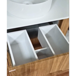 Imagen de Mueble de baño suspendido Eleonora 80 cm Blanco/Catedral sin bacha