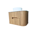 Imagen de Mueble de baño suspendido Eleonora 80 cm Blanco/Catedral con bacha